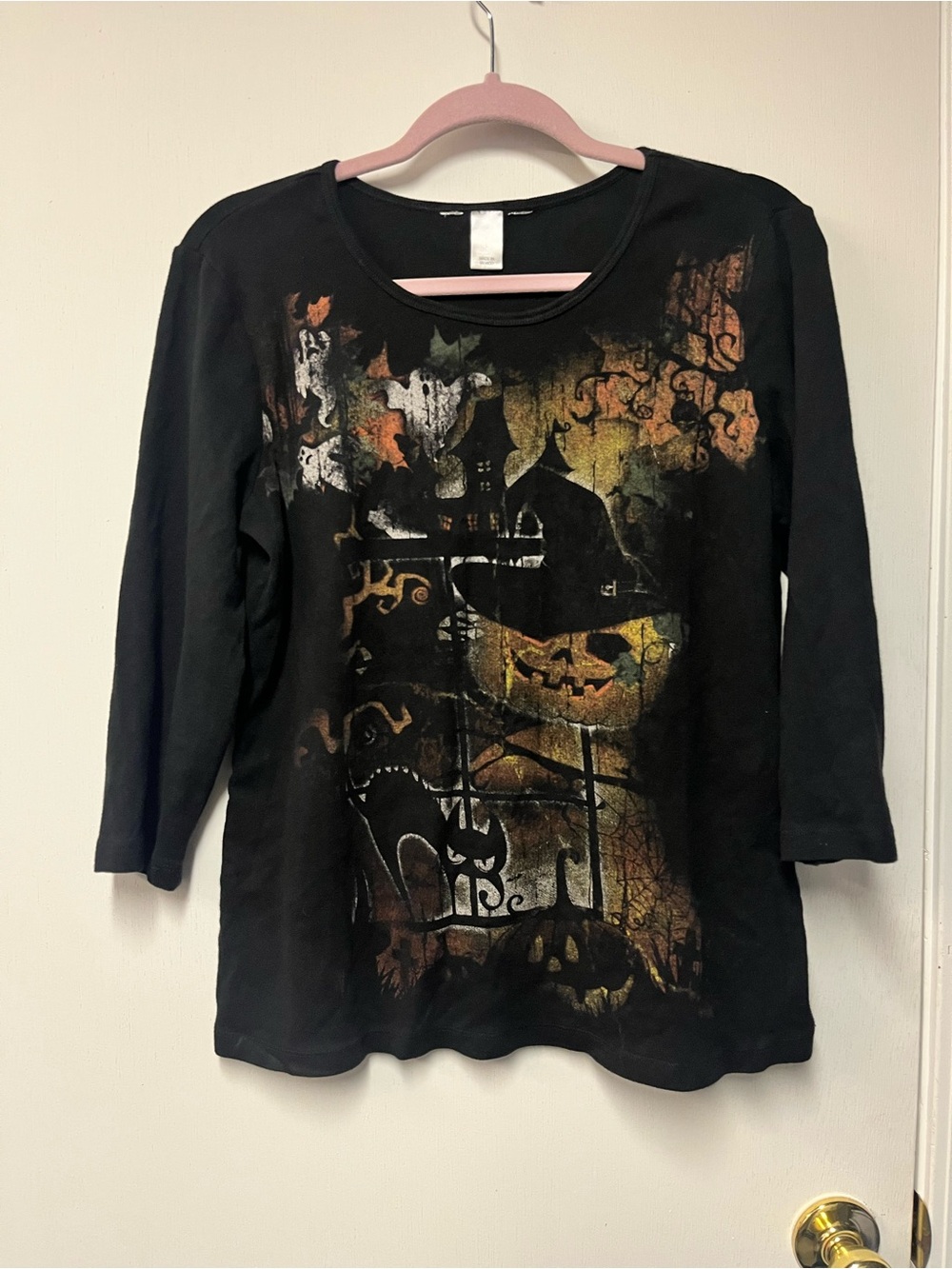 Black Halloween Graphic Long Sleeve Tee